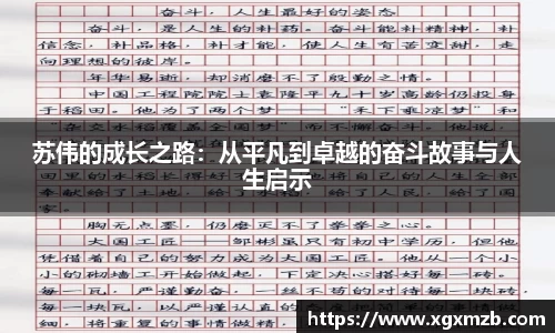 苏伟的成长之路：从平凡到卓越的奋斗故事与人生启示
